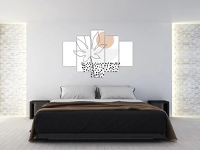 Kép - Vonal művészet virágok N⁰3 (150x105 cm)