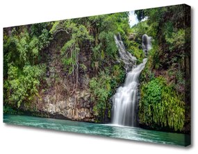 Vászonkép Rock-vízesés Természet 100x50 cm