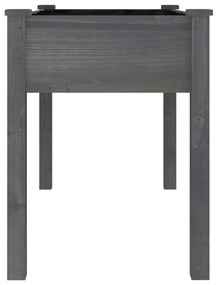 szürke tömör fenyőfa kerti ültetőláda béléssel 118 x 59 x 76 cm