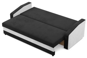 Hewlet kanapéágy, szövet anyag, bonell töltet, fekete - fehér