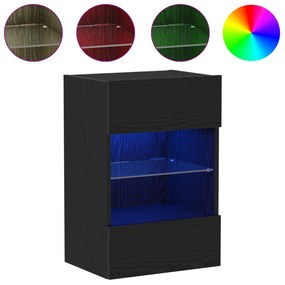 LED TV Szekrény 2 db Fekete Tölgy 40x30x60,5cm Mérnöki Fa