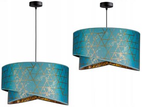 Türkiz textil búrás függőlámpa | Glimex Abazur Premium 1xE27 GA0120