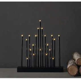 LED Karácsonyi gyertyatartó 20xLED/3xAA fekete