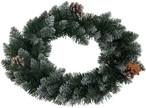 Snowy karácsonyi koszorú zöld, átmérő 40 cm