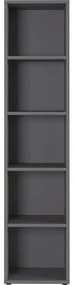 Antracitszürke könyvespolc 45x197 cm Agenda – Germania