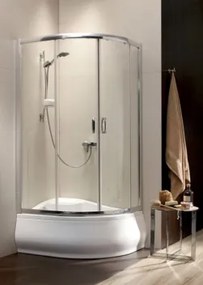 Radaway Premium Plus E1700 aszimmetrikus zuhanykabin 100x80 barna