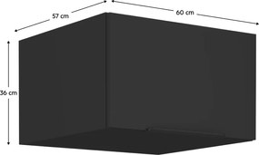 Felső szekrény, fekete, SIBER 60 NAGU-36 1F