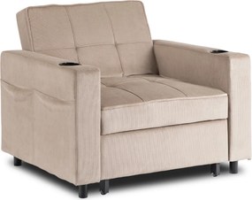 Dönthető fotel bézs kord kárpittal – SOLOR