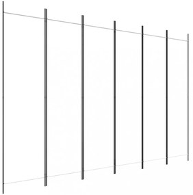 6 paneles fehér szövet térelválasztó 300x200 cm