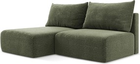 Zöld kinyitható-tárolóhelyes sarokkanapé (bal oldali) Kalena – Makamii