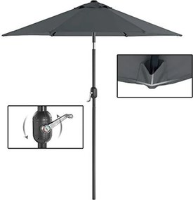 Kerti Napernyő  2,1 m, UPF 50+,  dönthető, talp Nélkül, szürke