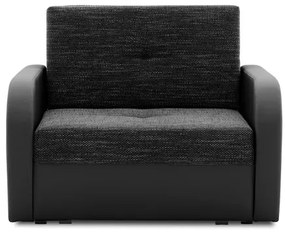 Szétnyitható fotel FASO I 80. Fekete eko-bőr + Fekete
