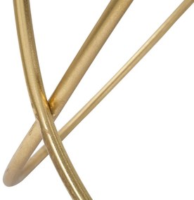 Kerek üveg dohányzóasztal, hajlított lábbal, 60 cm, fekete-arany - CANOPUS