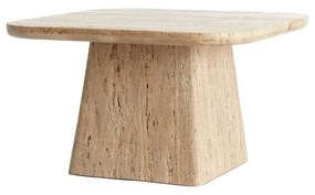 Bézs dohányzóasztal kő asztallappal 60x60 cm Kepami – Light &amp; Living