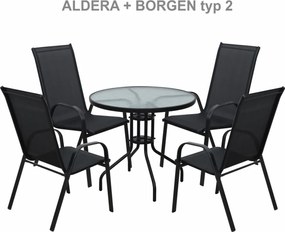 Rakásolható szék, sötétszürke/fekete, ALDERA