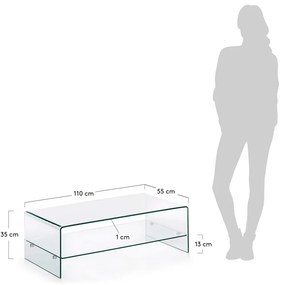 Üveg dohányzóasztal 55x110 cm Burano – Kave Home