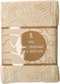 Elegáns, puha bézs takaró 150x200 cm, finom dombornyomással