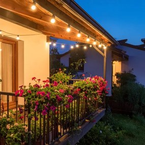 Brilagi - LED-es kültéri dekorációs fényfüzér GIRLANDA 25xE12 20m fekete IP44 meleg fehér + távirányító