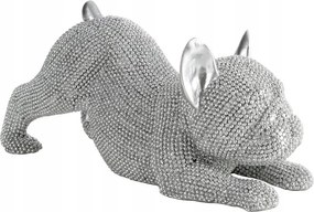Dekorációs figura Eldo 19X8X9 Eurofirany ezüst bulldog kutya