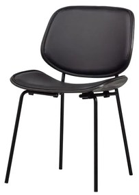 Fekete bőrutánzat étkezőszék szett 2 db-os Close In – WOOOD