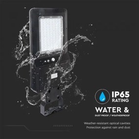 LED Napelemes utcai lámpa érzékelővel LED/40W/9,6V IP65 6000K + távirányító