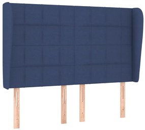 kék szövet fejtámla szárnyakkal 147 x 23 x 118/128 cm