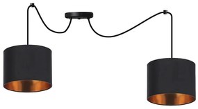 Csillár zsinóron CANDIDA 2xE27/40W/230V pók fekete/réz