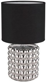Globo 21626C - Asztali lámpa VALENTINO 1xE14/40W/230V fekete/ezüst