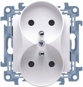 Dupla Kontakt-simon elektromos aljzat Simon 10 fehér, földelt