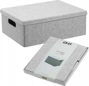 Tároló Doboz Összecsukható Tárolódoboz Fedéllel Szürke 36x27x13cm