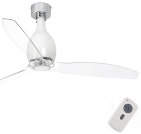 FARO 32020 - Mennyezeti ventilátor MINI ETERFAN fehér/átlátszó á. 128 cm + távirányító