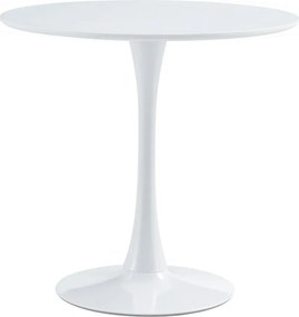 Étkezőasztal, kerek, fehér, matt, átmérő 80 cm, REVENTON NEW