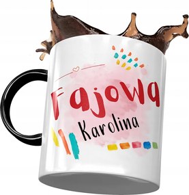 Fekete Bögre Karolina Barátnőnek Ajándék Nyomtatott Fotóval