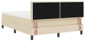 Boxspring Ágy Mattal és LED-del Krém 140x200 cm Szövet
