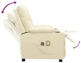 krémszínű műbőr elektromos masszázsfotel