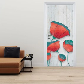 Fotótapéta ajtóra - Pipacsok, kerozin (95x205cm)