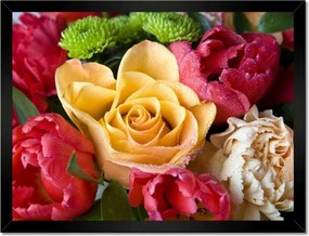 Poszterek keretben 40x30 Tulipáncsokor rózsával