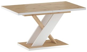 Asztal Boston 468Wotan tölgy, Fehér, 76x85x138cm, Hosszabbíthatóság, Laminált forgácslap, Laminált forgácslap