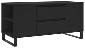 Fekete szerelt fa dohányzóasztal 102x44,5x50 cm