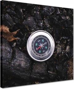 Vászonkép 30x30 Iránytű fekete szénen