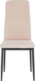 Szék, bézs Dulux Velvet szövet/fekete fém, COLETA NOVA