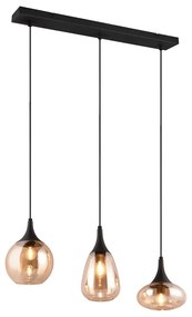 Fekete-narancssárga függőlámpa üveg búrával Lumina – Trio