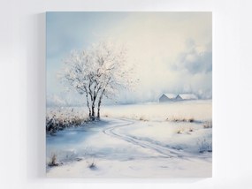 Poszter Tájkép Út Fa Tél Hó 80x80