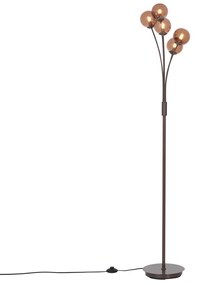 Design állólámpa bronz színű bronz üveggel, 5 égős - Athén