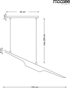 King Home MOOSEE CONTEO MSE010100325 Függőlámpa 2x40W/E27 IP20