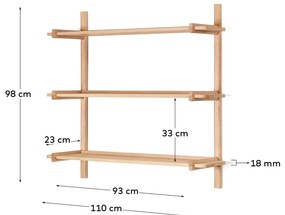 Natúr színű tölgyfa moduláris polcrendszer 110x98 cm Sitra – Kave Home