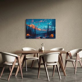 Kép - Kempingezés a hegyekben (90x60 cm)