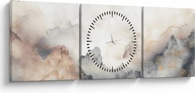 Kép - Hegyi absztrakció márvány textúrával (órával) (90x30 cm)