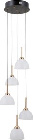 ITALUX PND-34374-5-BK MONTIELA Többágú Függesztett Lámpa Matt Fekete, Arany LED IP20