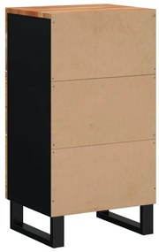 tömör akácfa tálalószekrény 3 fiókkal 40x33,5x75 cm